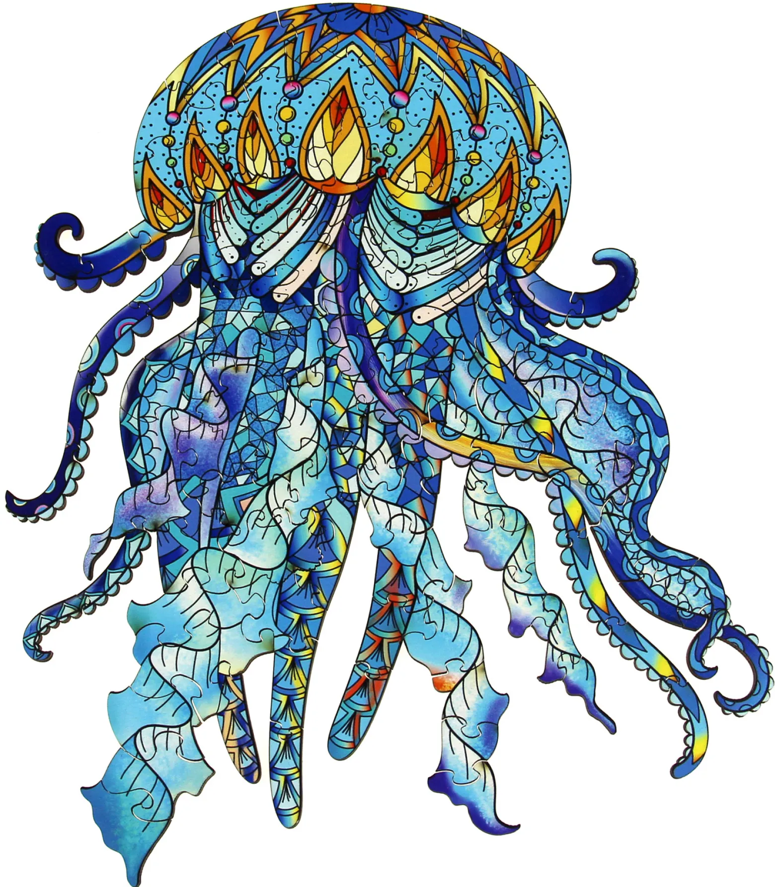 Puzzle drewniane / kolorowe 106 el. - Meduza