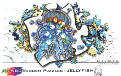 Puzzle drewniane / kolorowe 106 el. - Meduza