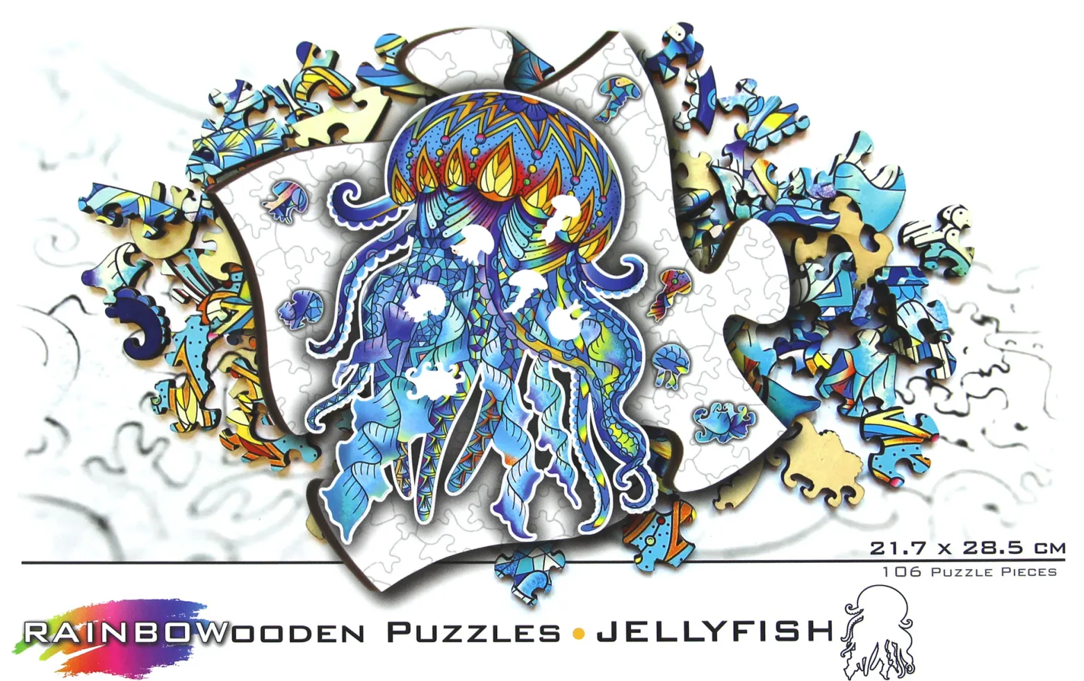 Puzzle drewniane / kolorowe 106 el. - Meduza