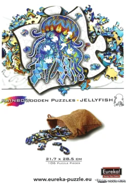 Puzzle drewniane / kolorowe 106 el. - Meduza