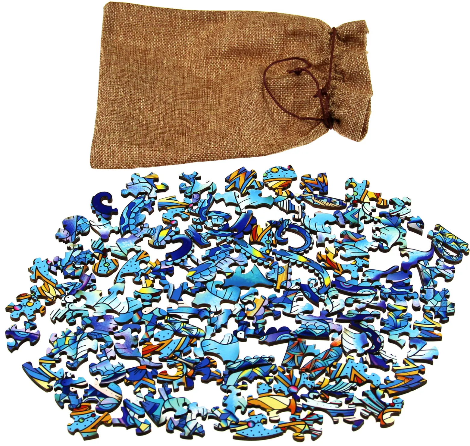 Puzzle drewniane / kolorowe 106 el. - Meduza