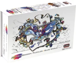 Puzzle drewniane / kolorowe 101 el. - Płetwal błękitny