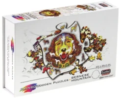 Puzzle drewniane / kolorowe 118 el. - Berneński pies pasterski