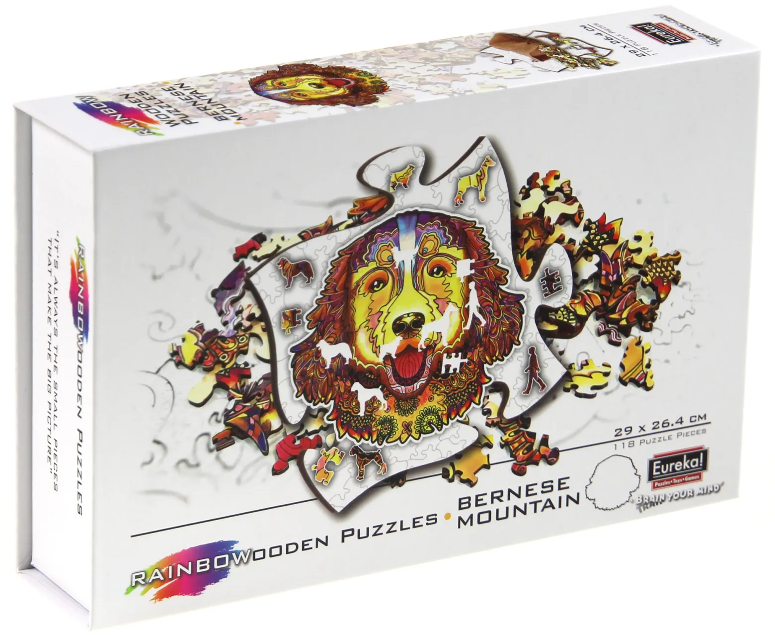 Puzzle drewniane / kolorowe 118 el. - Berneński pies pasterski