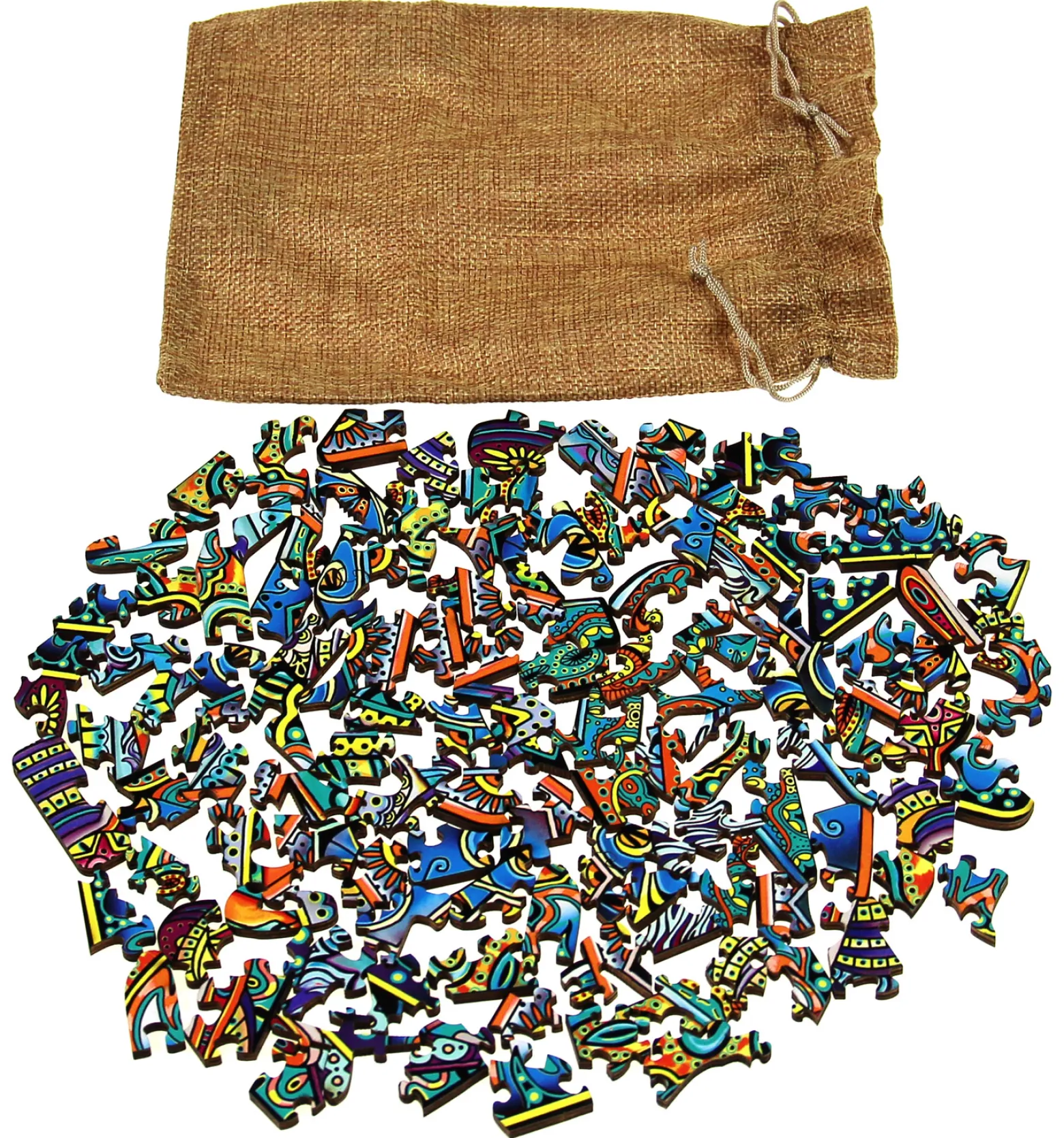 Puzzle drewniane / kolorowe 112 el. - Dwupłatowiec