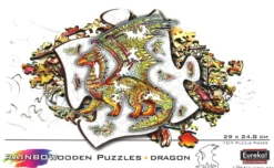 Puzzle drewniane / kolorowe 104 el. - Smok