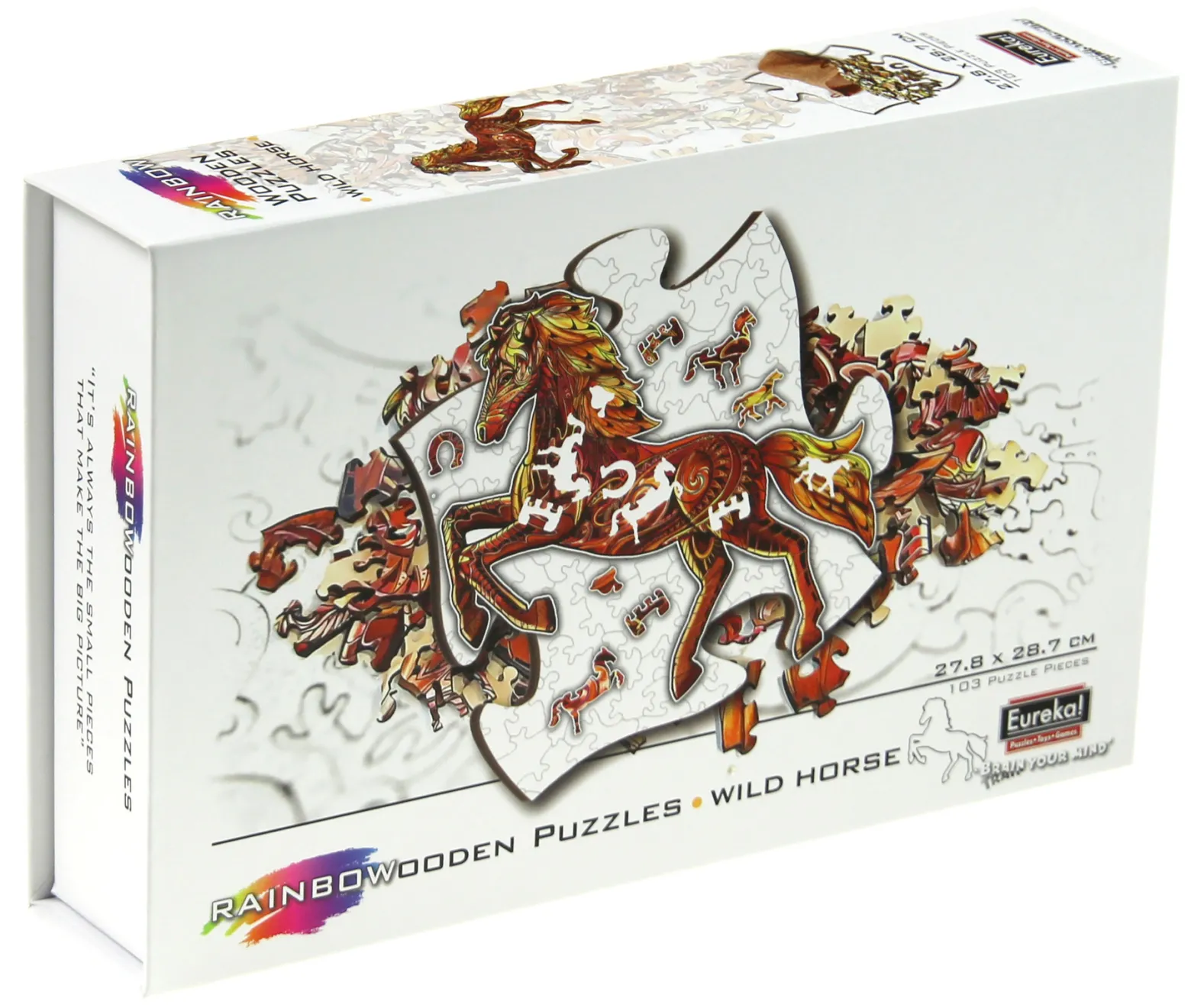 Puzzle drewniane / kolorowe 103 el. - Koń