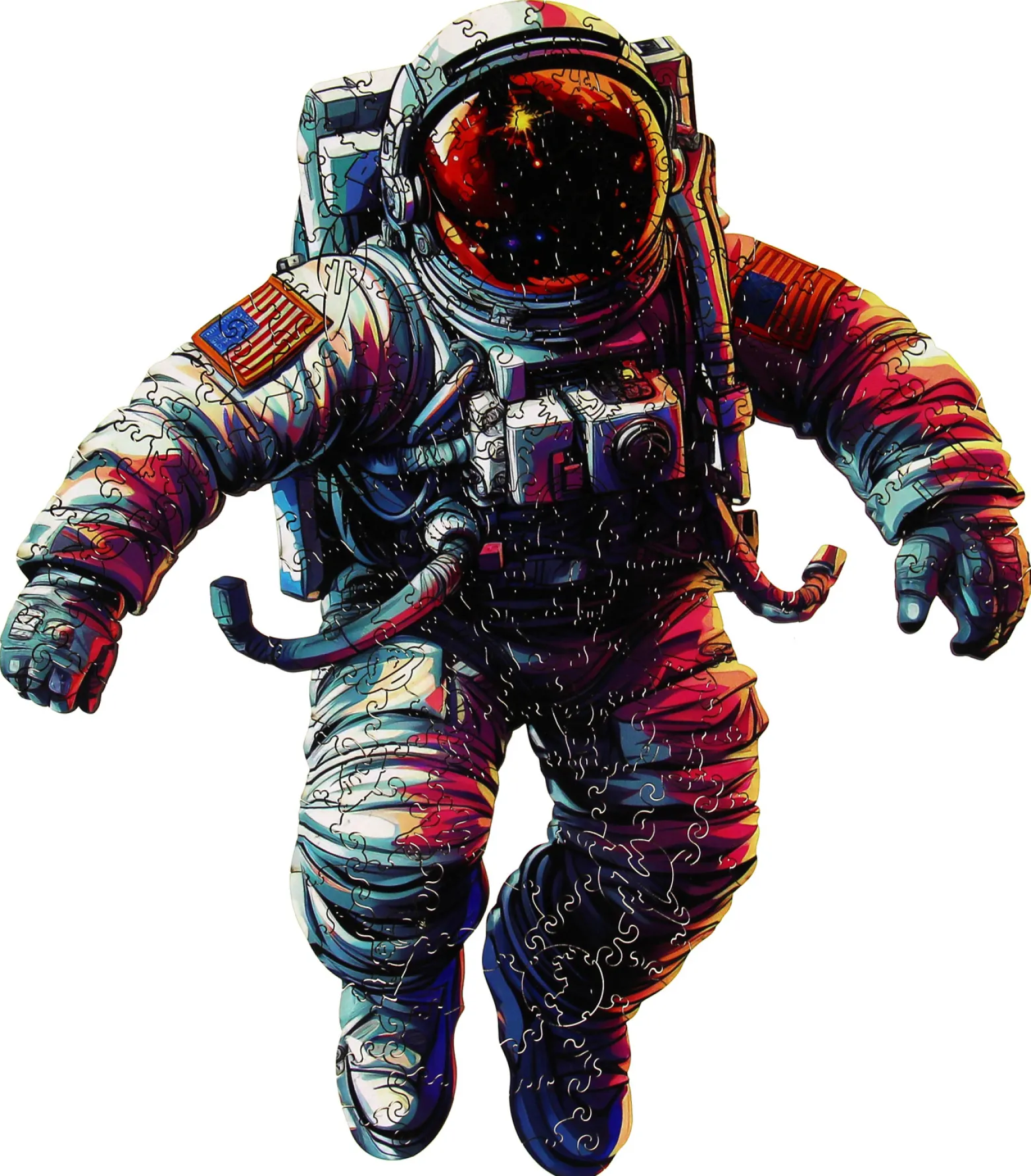 Puzzle drewniane / kolorowe 200 el - Astronauta