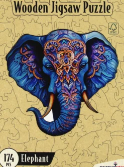 Puzzle drewniane / kolorowe 174 el. - Słoń