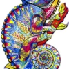 Puzzle drewniane / kolorowe 195 el. - Kameleon