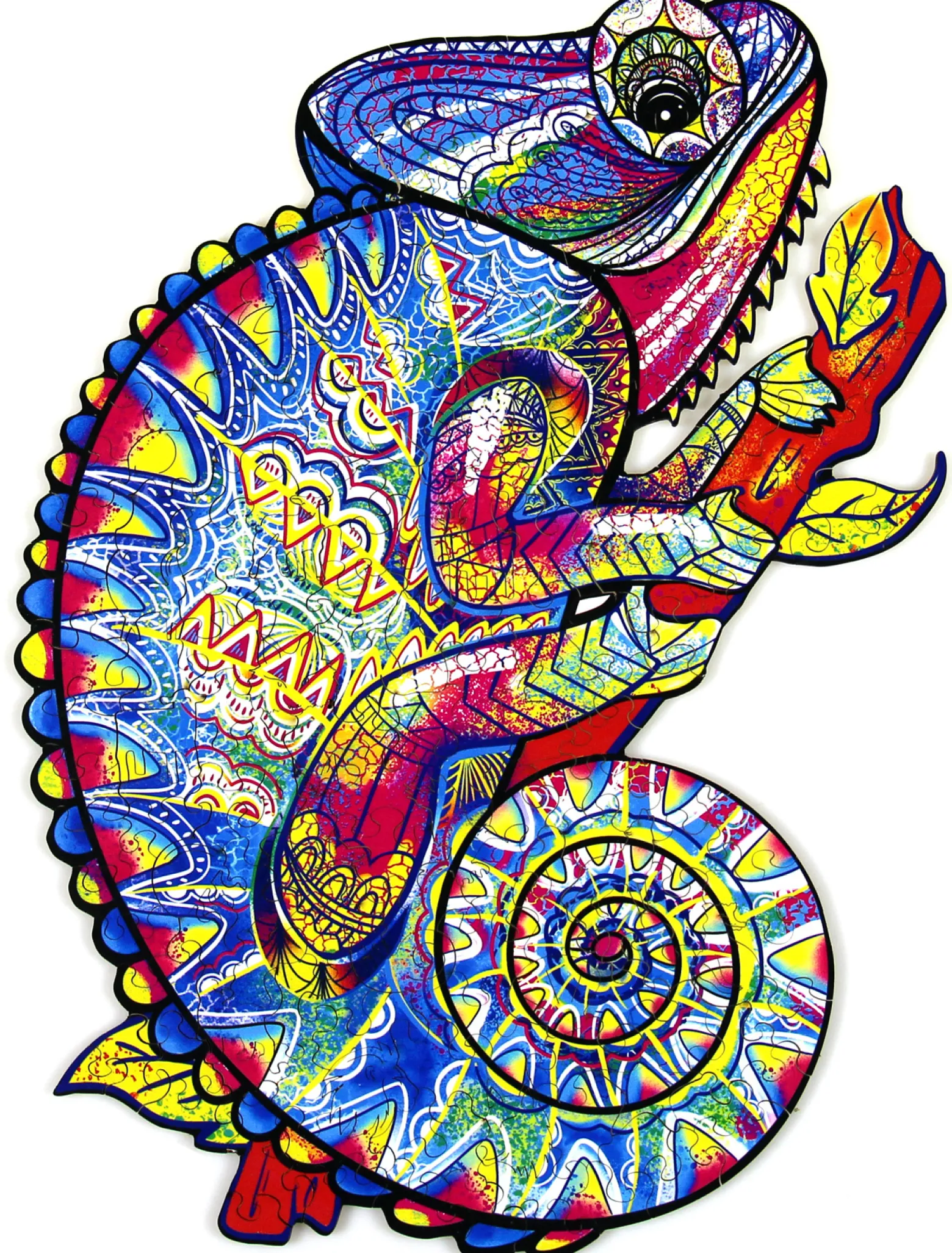 Puzzle drewniane / kolorowe 195 el. - Kameleon