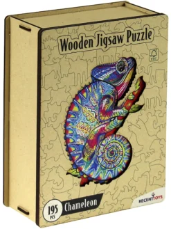 Puzzle drewniane / kolorowe 195 el. - Kameleon