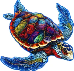Puzzle drewniane / kolorowe 189 el. - Żółw