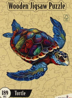 Puzzle drewniane / kolorowe 189 el. - Żółw