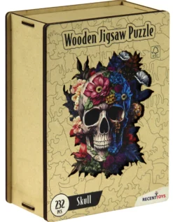 Puzzle drewniane / kolorowe 232 el. - Czaszka