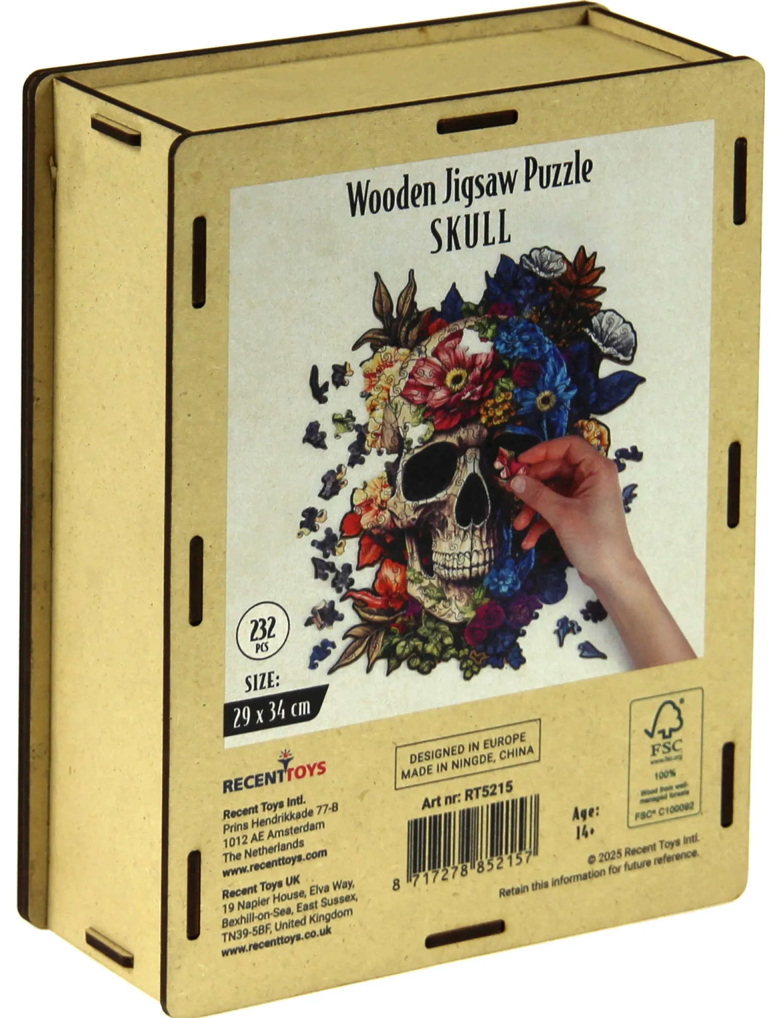 Puzzle drewniane / kolorowe 232 el. - Czaszka
