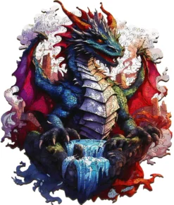 Puzzle drewniane / kolorowe 287 el. - Smok