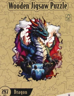 Puzzle drewniane / kolorowe 287 el. - Smok