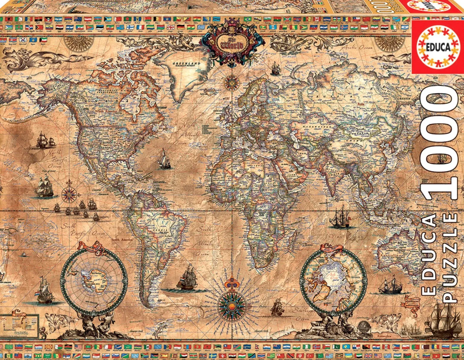 Puzzle 1000 el. Antyczna mapa świata