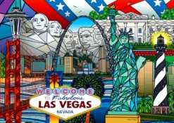 Puzzle 1000 el. Atrakcje turystyczne w USA