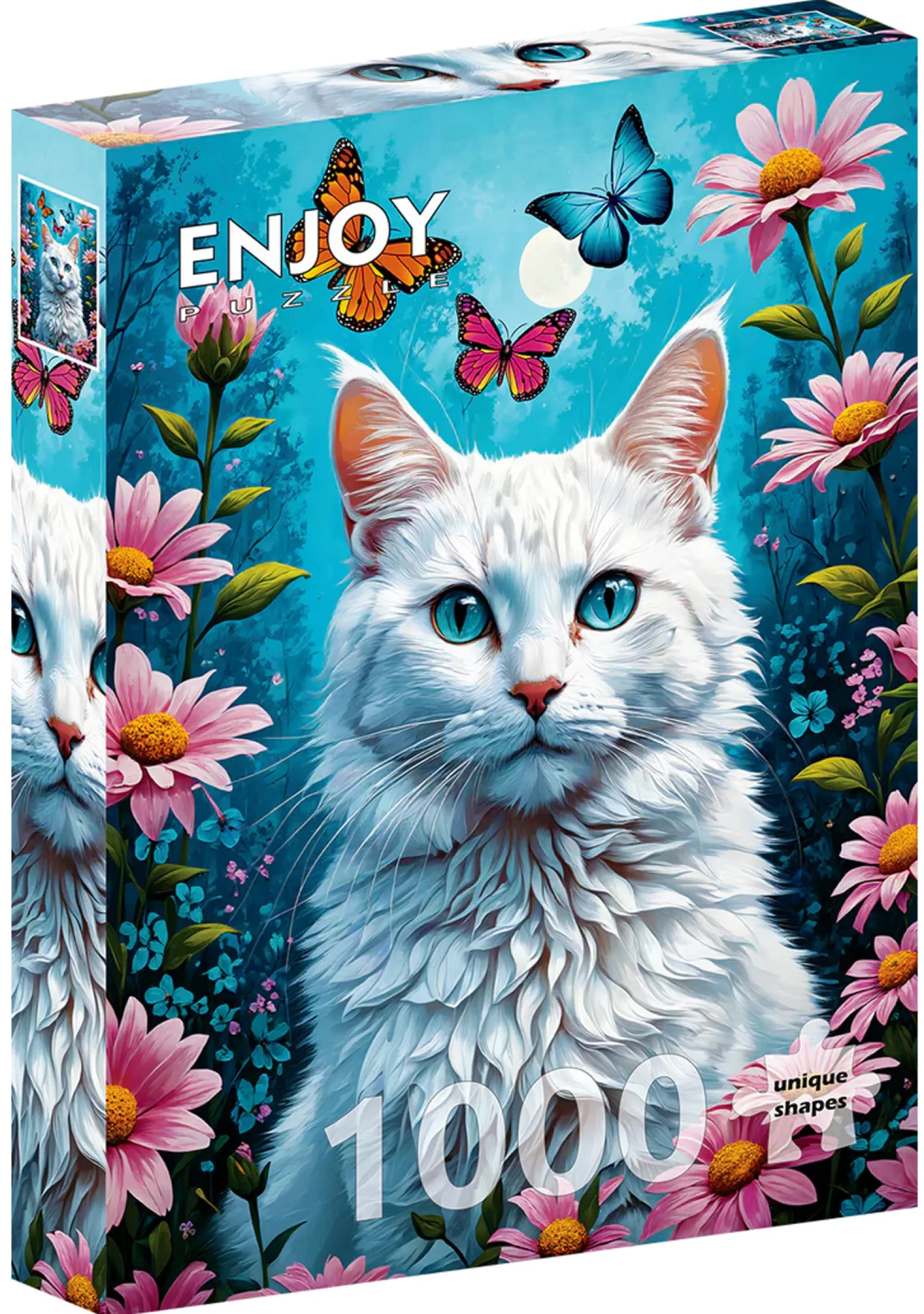 Puzzle 1000 el. Biały kot