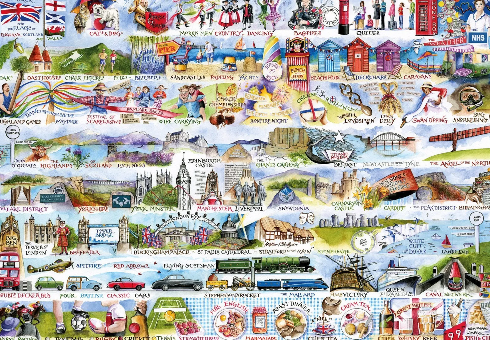 Puzzle 2000 el. Brytyjskie znaki szczególne