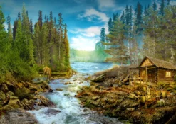 Puzzle 1000 el. Chatka nad rzeką