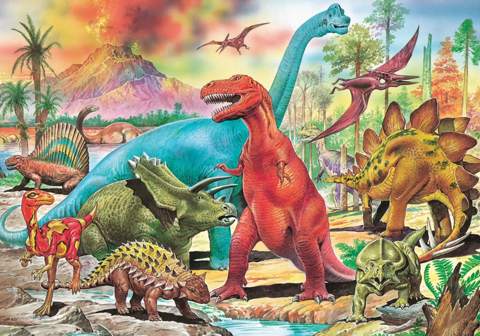 Puzzle 100 el. Dinozaury