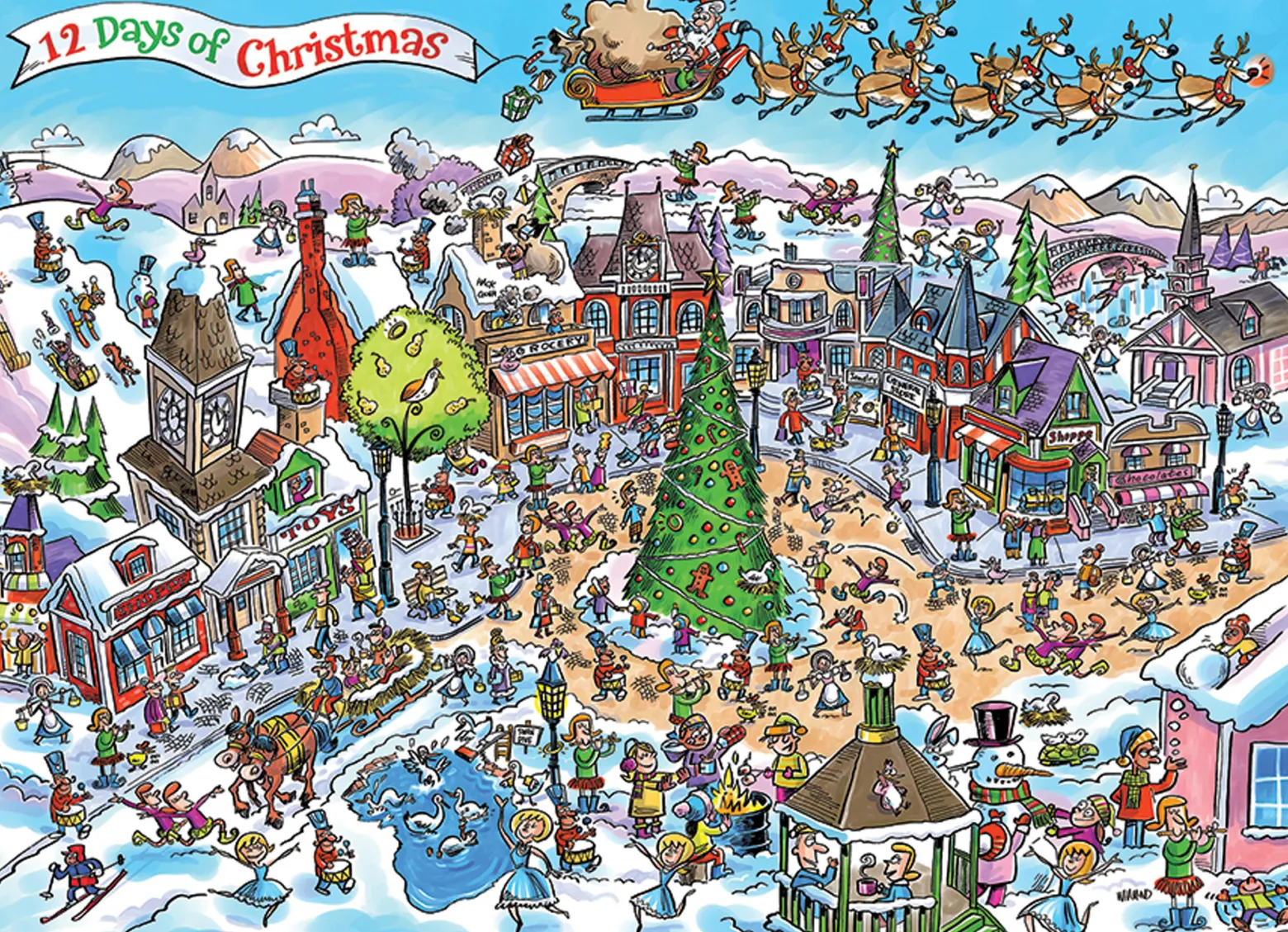Puzzle 1000 el. 12 dni Świąt Bożego Narodzenia