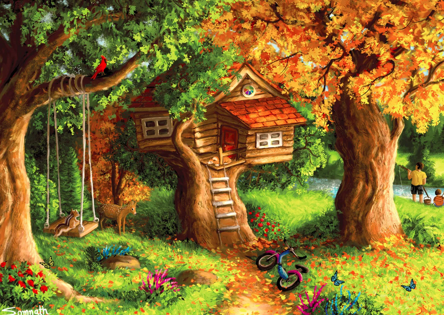 Puzzle 1000 el. Domek na drzewie
