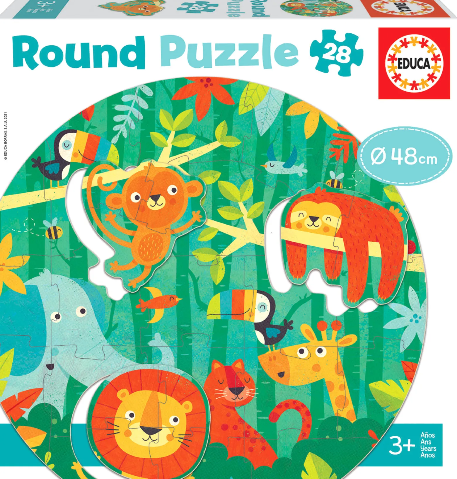 Puzzle 28 el. Dżungla (okrągłe)