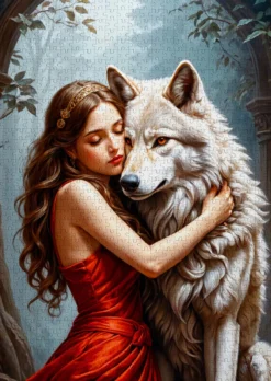 Puzzle 1000 el. Dziewczyna i wilk