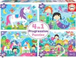 Puzzle 20 el. + 40 el. + 60 el. + 80 el. Bajkowy świat