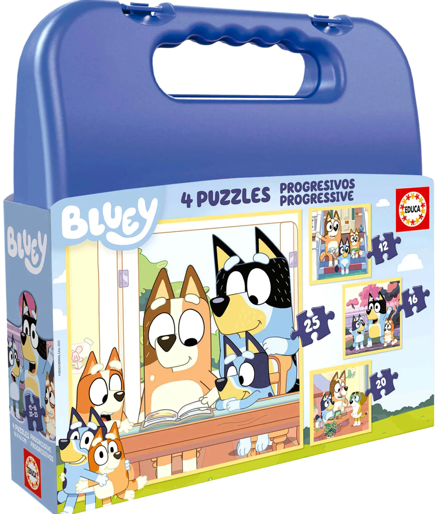 Puzzle 12 el. + 16 el. + 20 el. + 25 el. Blue (walizka)