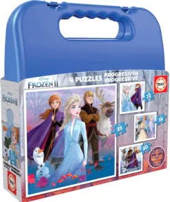 Puzzle 12 el. + 16 el. + 20 el. + 25 el. Kraina Lodu II (walizka)
