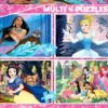 Puzzle 50 el. + 80 el. + 100 el. + 150 el. Księżniczki z bajek Disneya