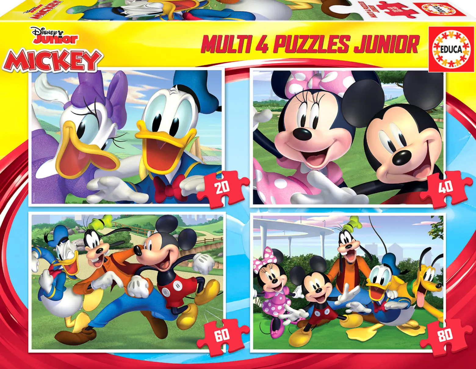 Puzzle 20 el. + 40 el. + 60 el. + 80 el. Myszka Miki i przyjaciele