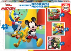 Puzzle 12 el. + 16 el. + 20 el. + 25 el. Myszka Miki i przyjaciele