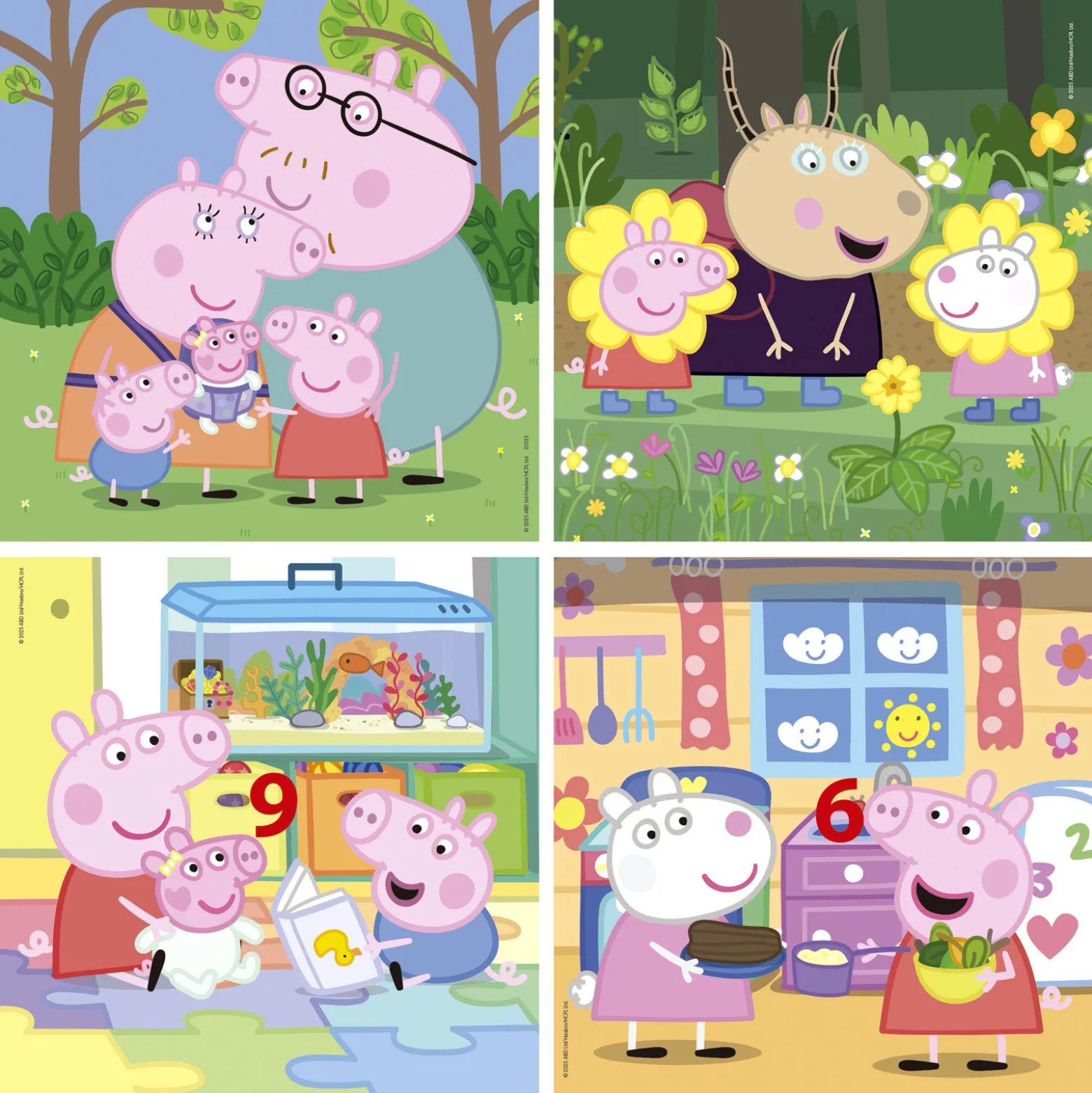 Puzzle 6 el. + 9 el. + 12 el. + 16 el. Świnka Peppa