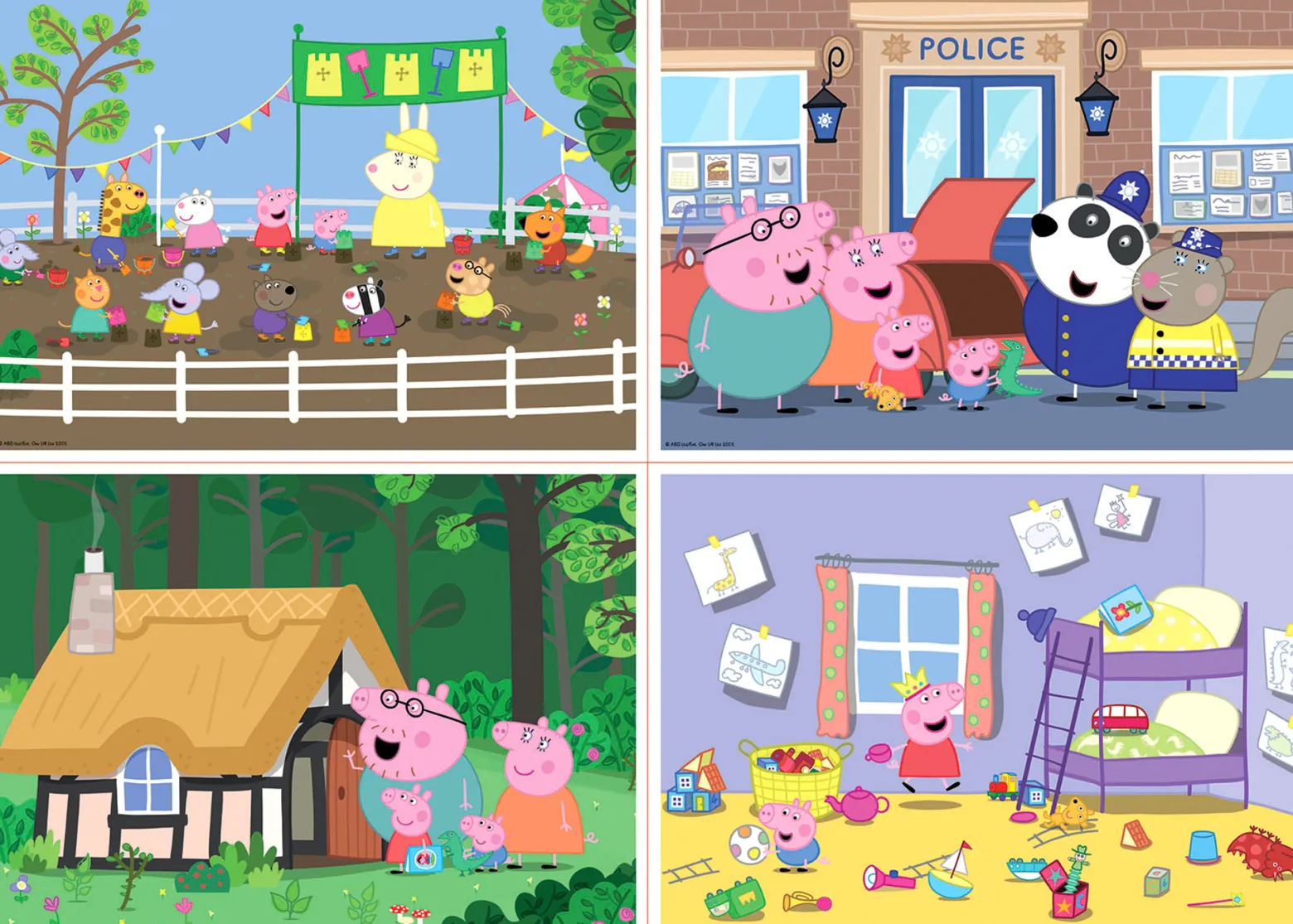 Puzzle 20 el. + 40 el. + 60 el. + 80 el. Świnka Peppa