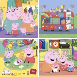 Puzzle 6 el. + 9 el. + 12 el. + 16 el. Świnka Peppa (walizka)