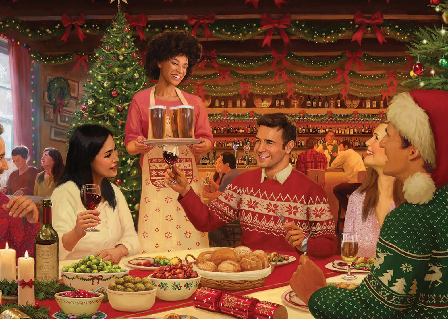 Puzzle 500 el. FALCON CHRISTMAS Świąteczny posiłek