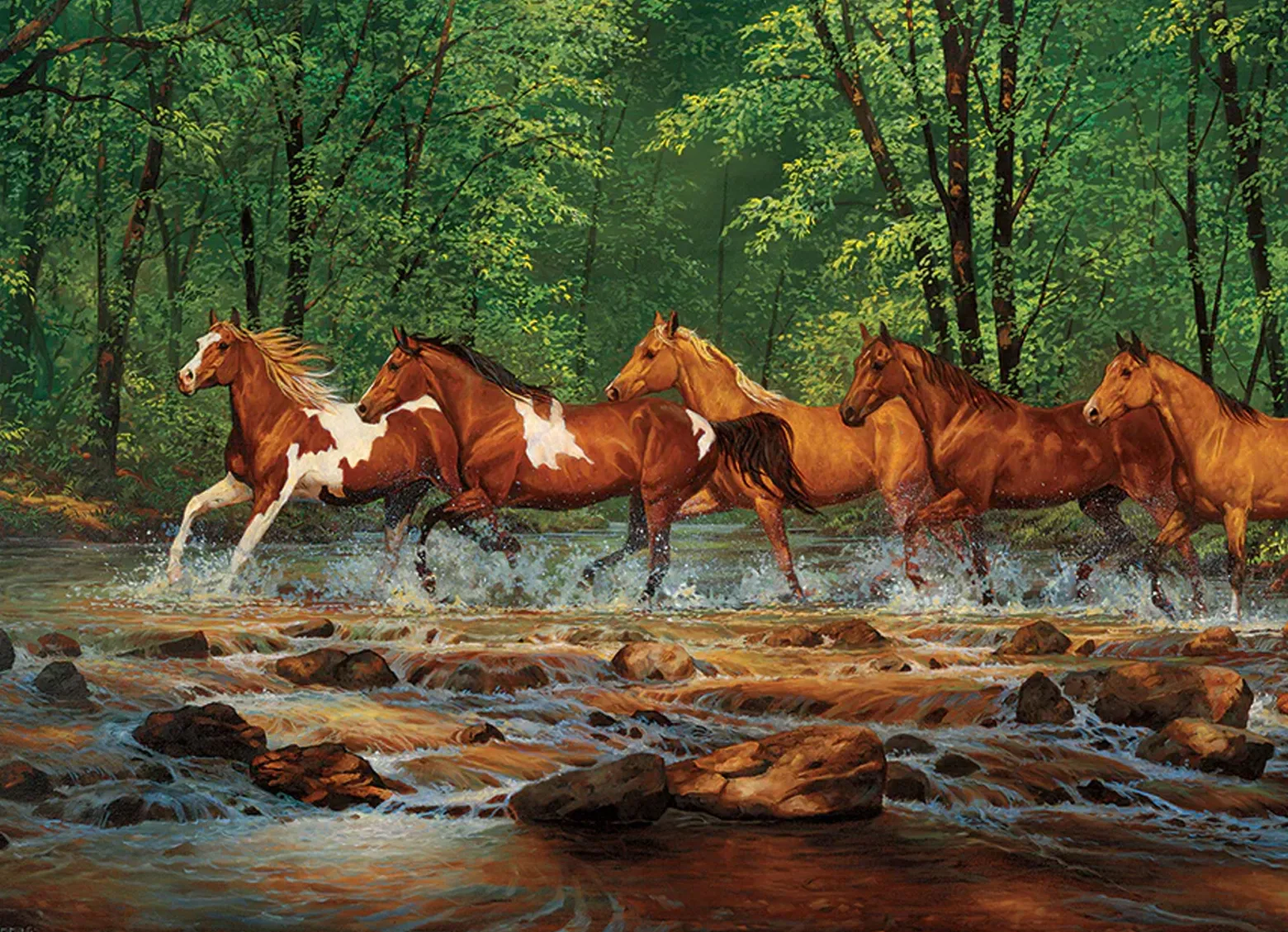Puzzle 1000 el. Galopem przez rzekę