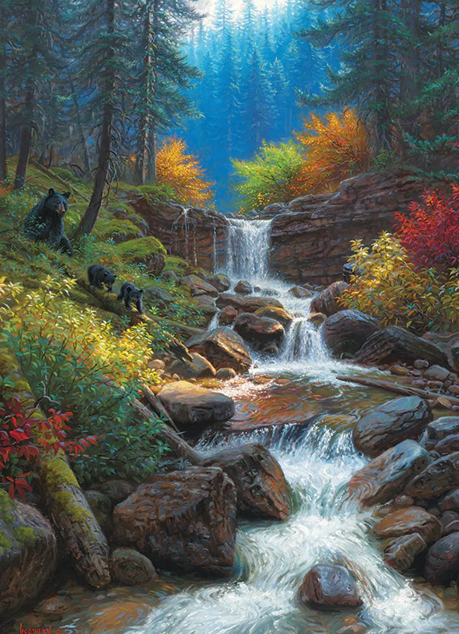 Puzzle 1000 el. Górski wodospad