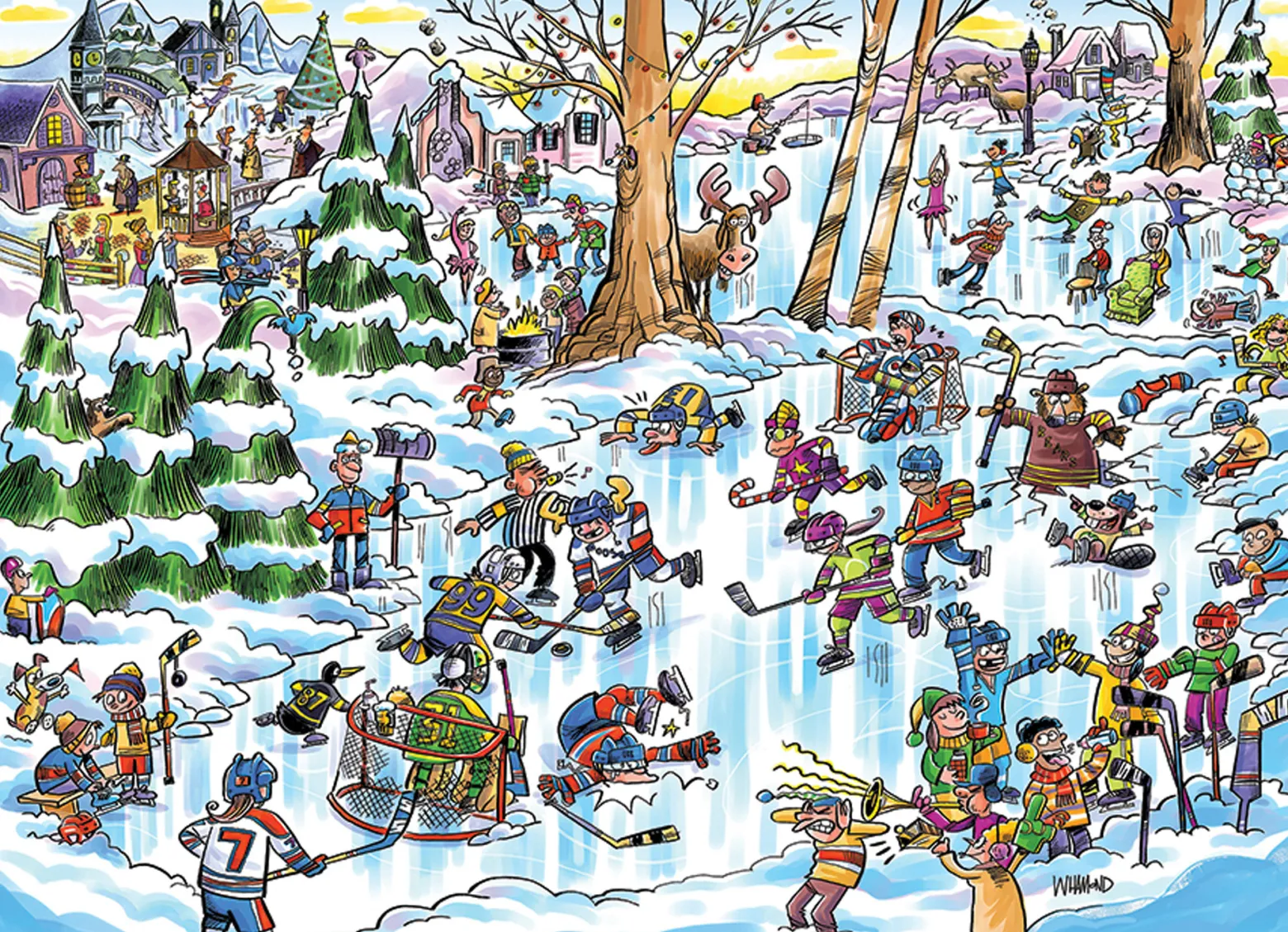 Puzzle 350 el. Hokejowe miasteczko