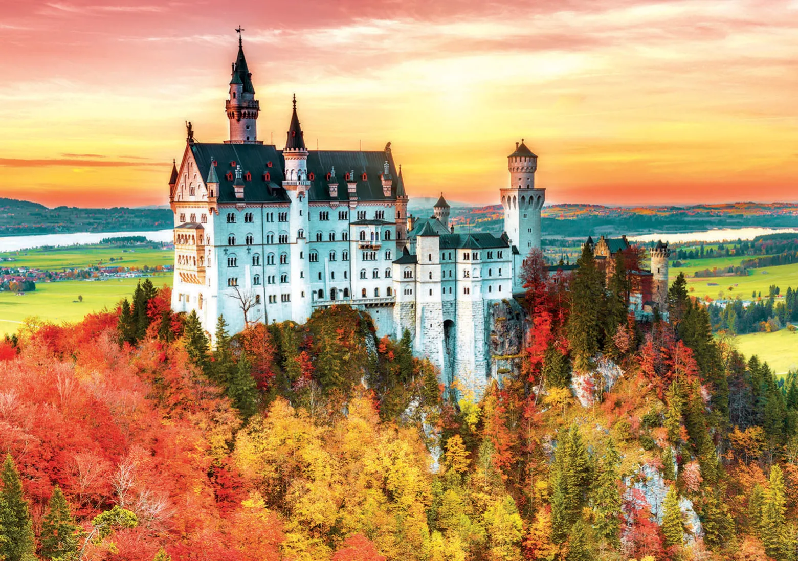 Puzzle 1500 el. Jesień w Neuschwanstein / Niemcy
