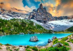 Puzzle 1000 el. Jezioro Sorapis / Dolomity / Włochy
