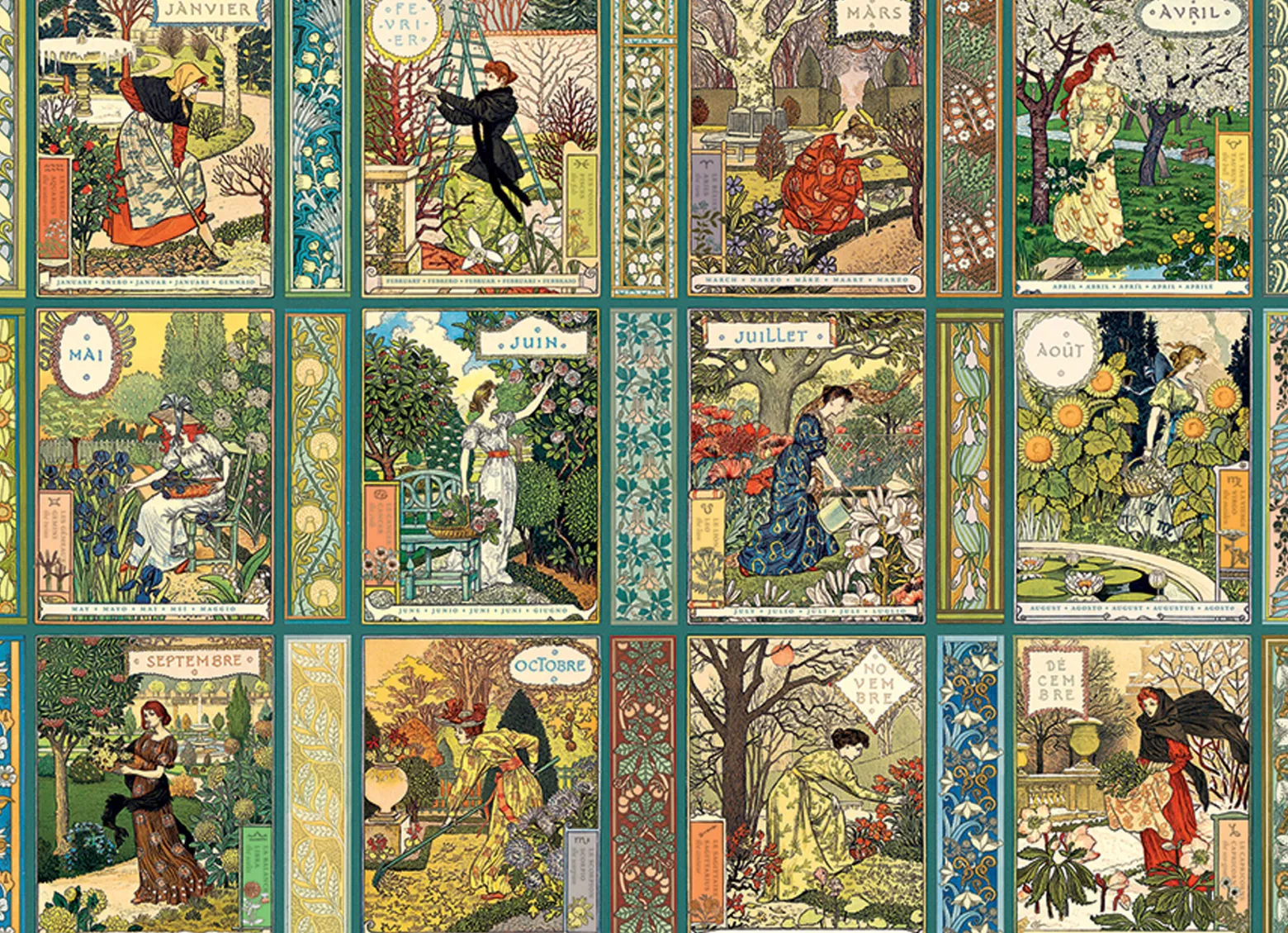 Puzzle 1000 el. Kalendarz ogrodnika
