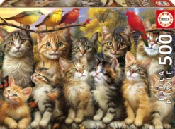 Puzzle 500 el. Kocięta i ptaki