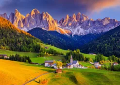 Puzzle 1000 el. Kościół w Dolomitach / Włochy